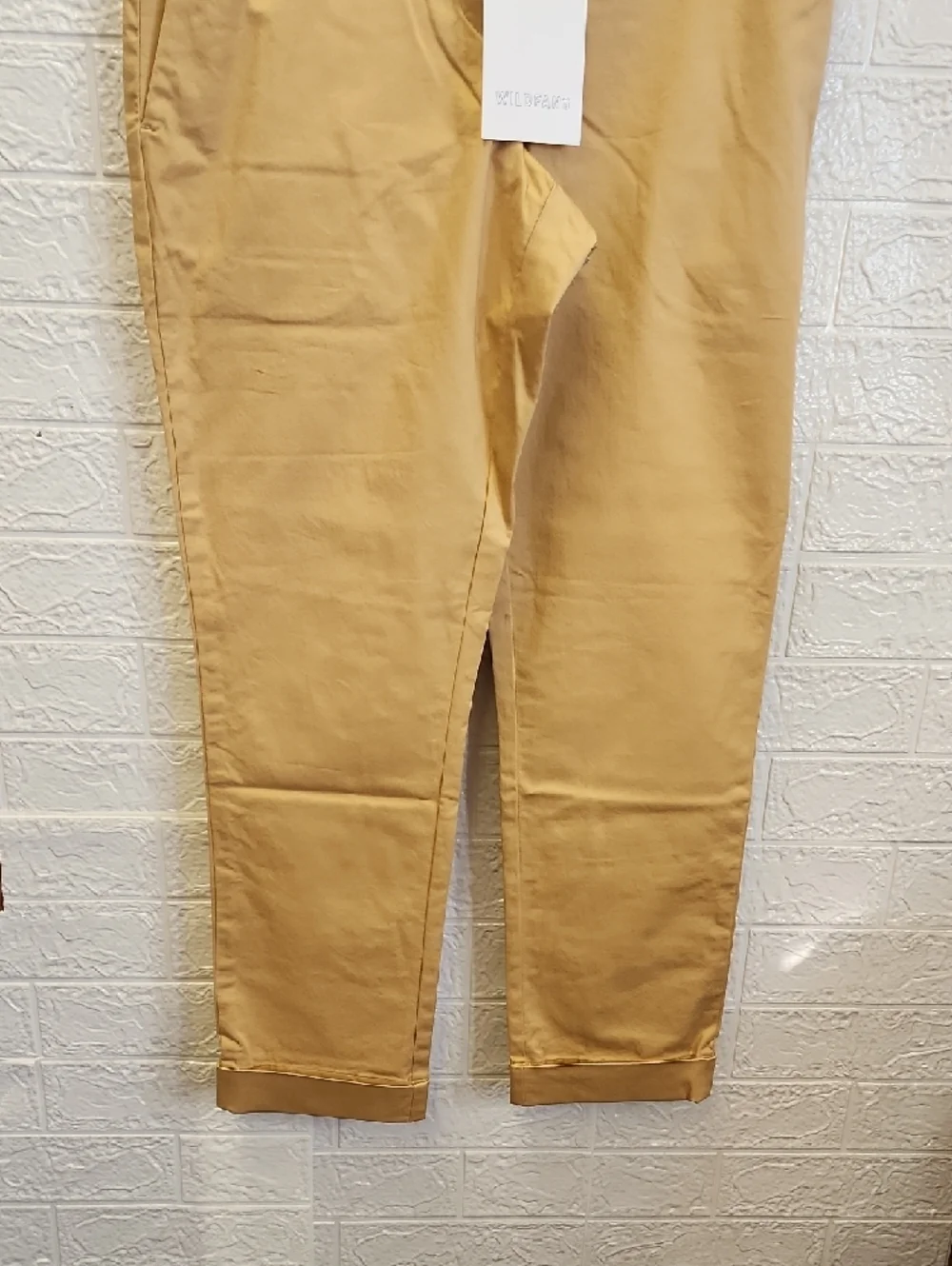 Wildfang Beige Cropped Chino Trousers - Picture 3 of 7